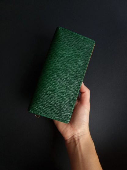 Women's Green Leather Long Wallet