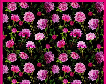 Dark Night Flowers Silk Square Scarf - Image 4