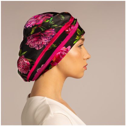Dark Night Flowers Silk Square Scarf - Image 2