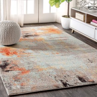 Artistic abstract ink carpet