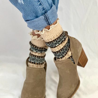 Vintage jacquard pile socks - Image 2