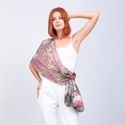 Floral silk shawl - Image 6