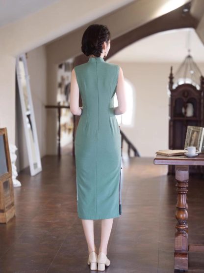 Qingyun Yazi sleeveless mid-length cheongsam - Image 3