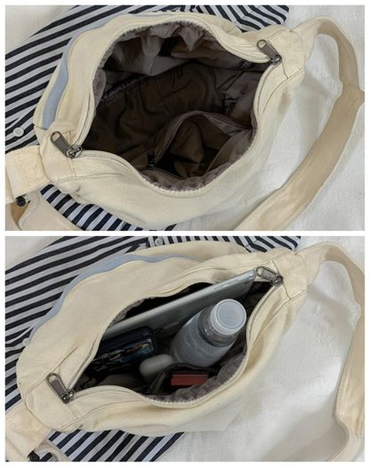 Off-white contrast canvas shoulder bag - Image 2