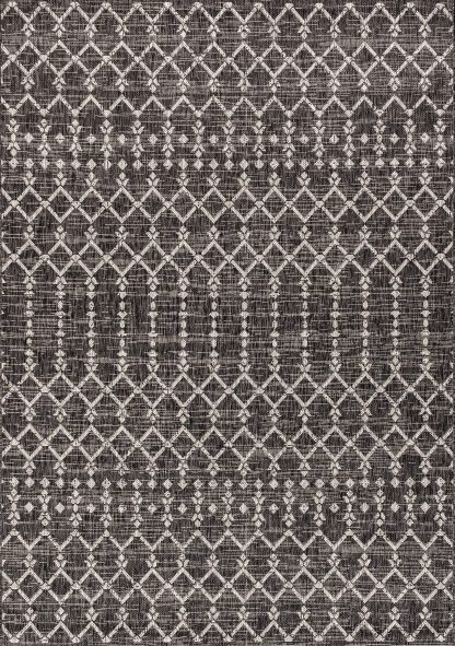 Geometric texture outdoor woven rug - Image 3