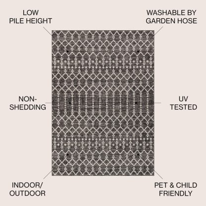 Geometric texture outdoor woven rug - Image 9