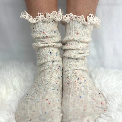 Colorful Polka Dot Cream Socks - Image 2