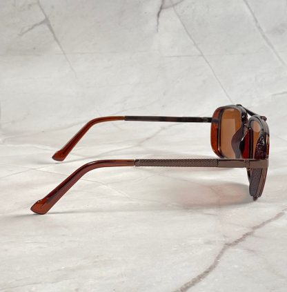 Retro Square Frame Double Bridge Sunglasses - Image 9