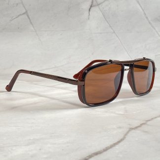 Retro Square Frame Double Bridge Sunglasses