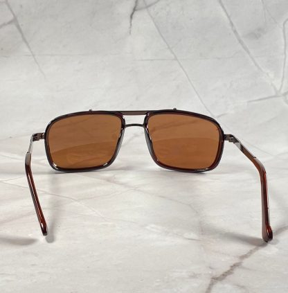 Retro Square Frame Double Bridge Sunglasses - Image 4