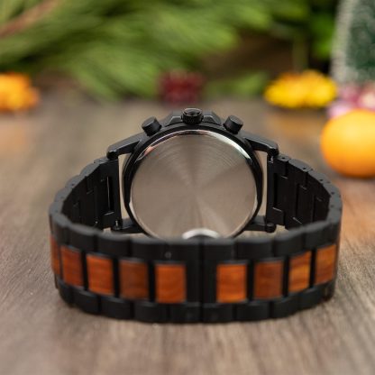 Wooden splicing multifunctional quartz watch - Image 5