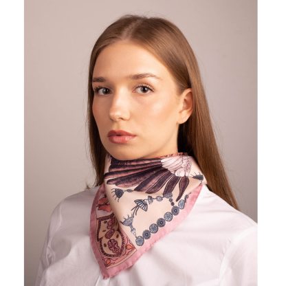 Silk printed square scarf - Image 4