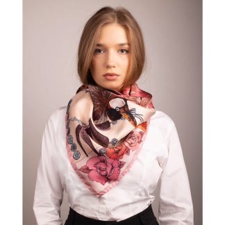 Silk printed square scarf