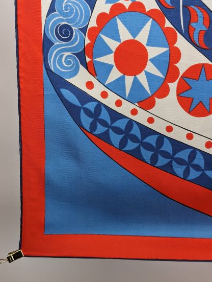Geometric Art Silk Square Scarf - Image 6