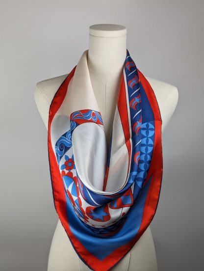Geometric Art Silk Square Scarf - Image 3