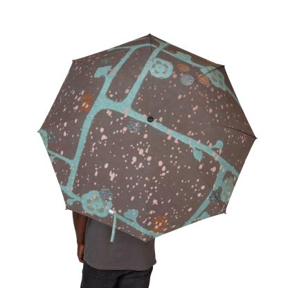 Retro Art Print Folding Umbrella - Image 2