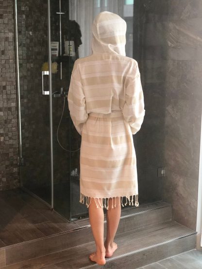 Natural linen bathrobe - Image 3