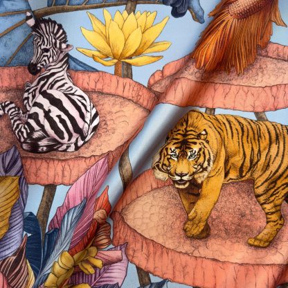 Flower and leaf collection silk scarf - Image 3