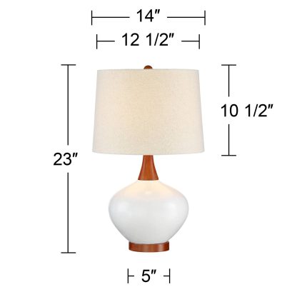 Ceramic Solid Wood USB Desk Lamp - Image 9