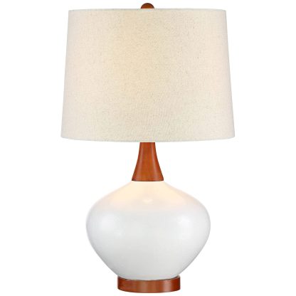 Ceramic Solid Wood USB Desk Lamp