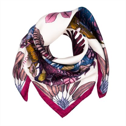 Tropical Flower Silk Square Scarf - Image 6