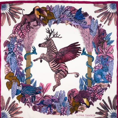 Tropical Flower Silk Square Scarf - Image 5