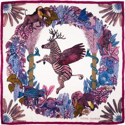 Tropical Flower Silk Square Scarf - Image 4