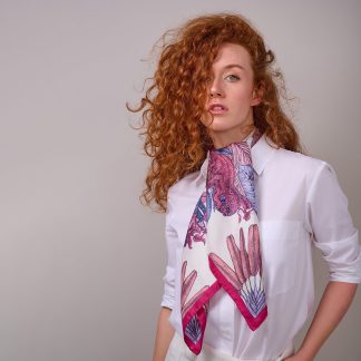 Tropical Flower Silk Square Scarf
