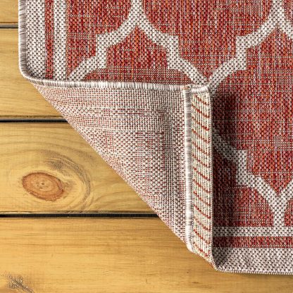 Moroccan Geometric Outdoor Woven Rug - Image 6