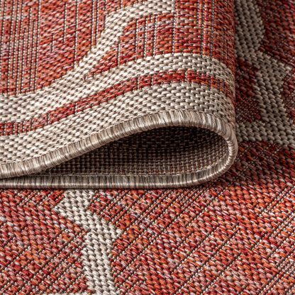 Moroccan Geometric Outdoor Woven Rug - Image 5