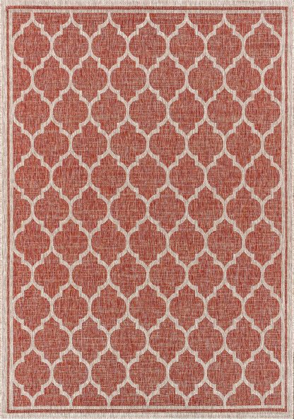 Moroccan Geometric Outdoor Woven Rug - Image 2