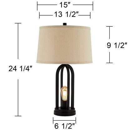 Retro industrial style wrought iron table lamp - Image 6