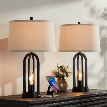 Retro industrial style wrought iron table lamp - Image 3