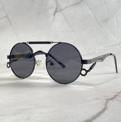 Steampunk round frame sunglasses - Image 7