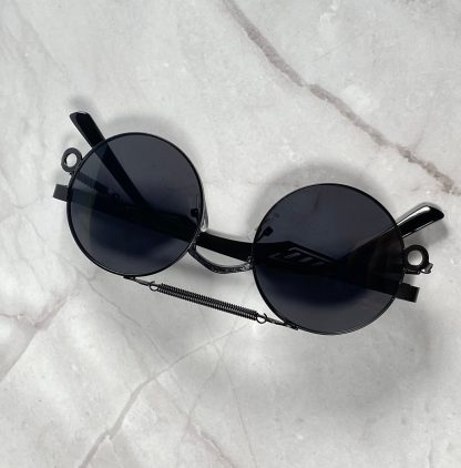 Steampunk round frame sunglasses - Image 2