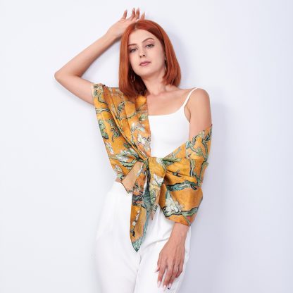 Apricot Tree Art Scarf - Image 3