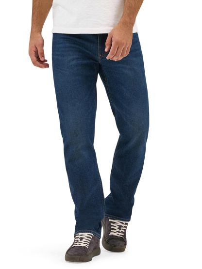 Streamlined slim straight jeans