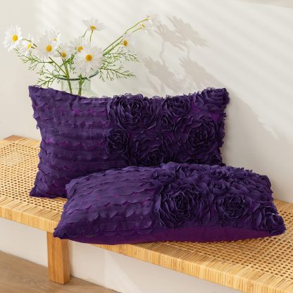 Purple 3D Flower Cluster Pillowcase - Image 7