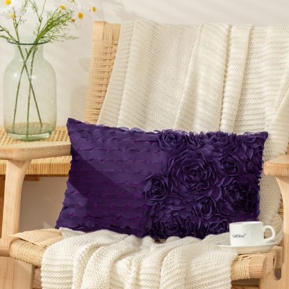 Purple 3D Flower Cluster Pillowcase - Image 5