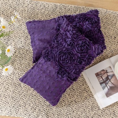 Purple 3D Flower Cluster Pillowcase - Image 3