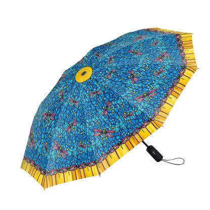 Dragonfly colored glass folding umbrella - Image 5