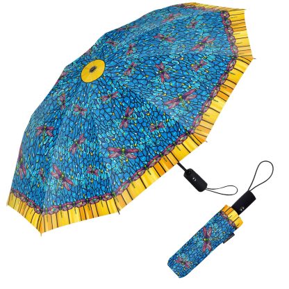 Dragonfly colored glass folding umbrella - Image 4