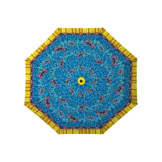 Dragonfly colored glass folding umbrella