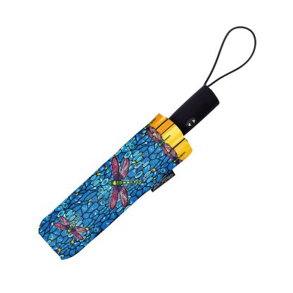 Dragonfly colored glass folding umbrella - Image 2