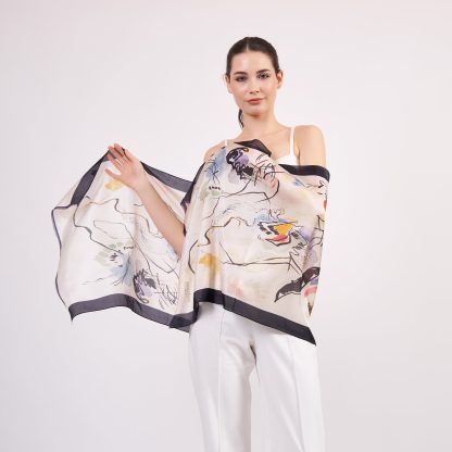 Printed silk scarf