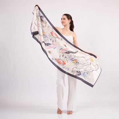 Printed silk scarf - Image 4