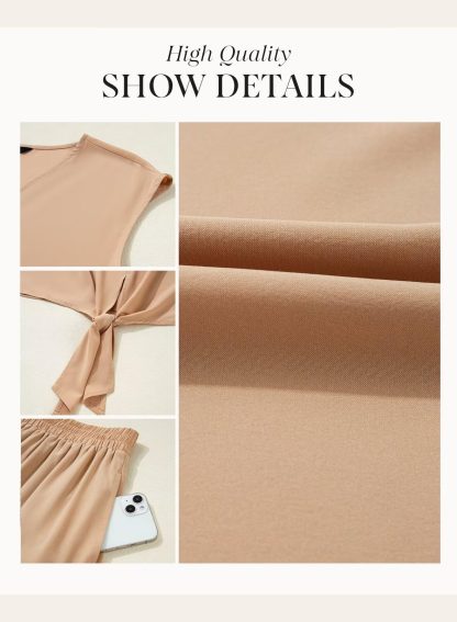 Resort Style V Neck Sleeveless Tie Slit Dress - Image 7