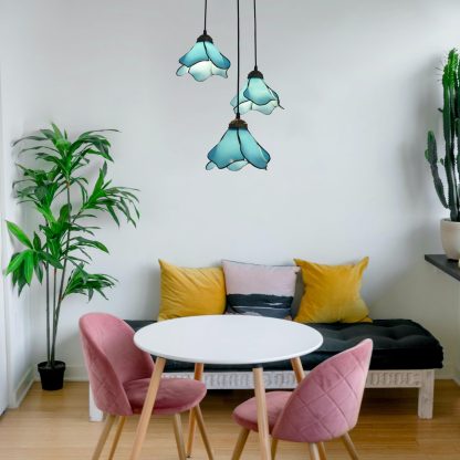 Tiffany style three-petal chandelier - Image 5