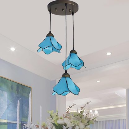 Tiffany style three-petal chandelier - Image 3