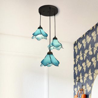 Tiffany style three-petal chandelier